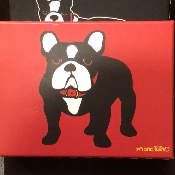 MARC TETRO Full Zip Bull Dog Wristlet CHOICE Red or Black Saffiano Leather NIB - Picture 11 of 17